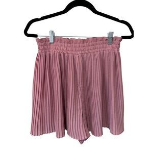 Zara Pink Pleated High Waisted Pull On Shorts Size XS Barbie Core Bratz